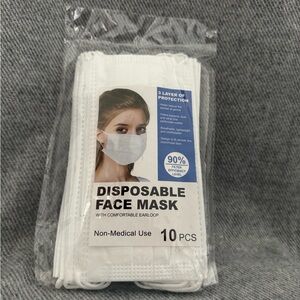 White Disposable Face Masks - 10 Pack